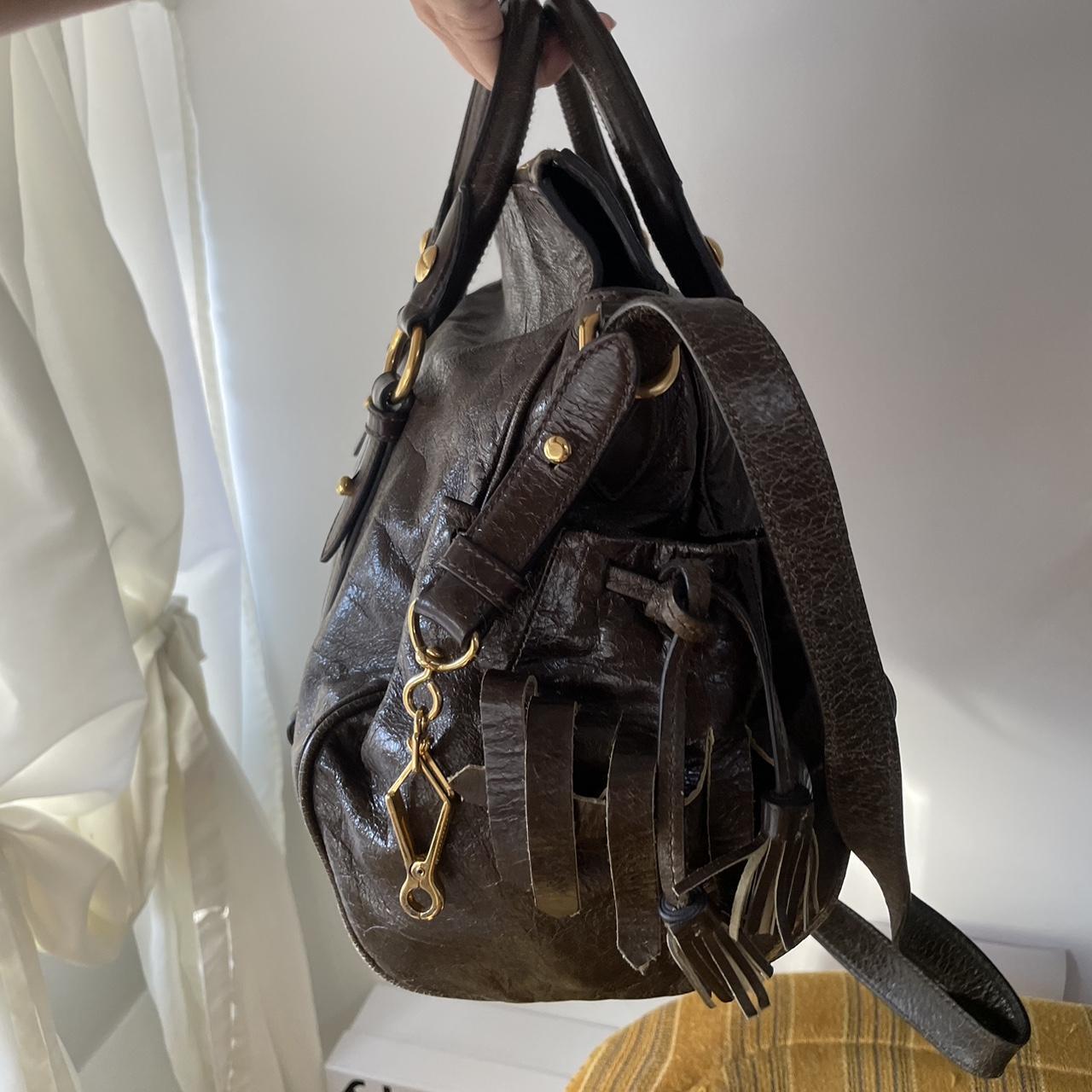 PreOwned Vintage Dark Brown Leather Miu Miu Vitello Lux Bag