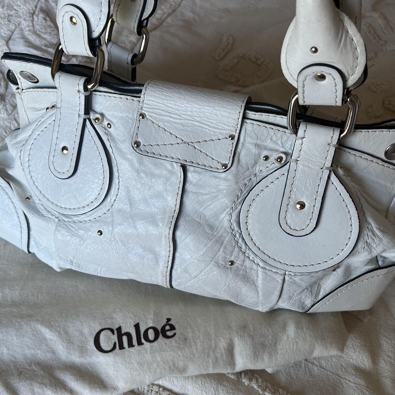 Rare Authentic White Chloé Paddington Bag – Silver Hardware