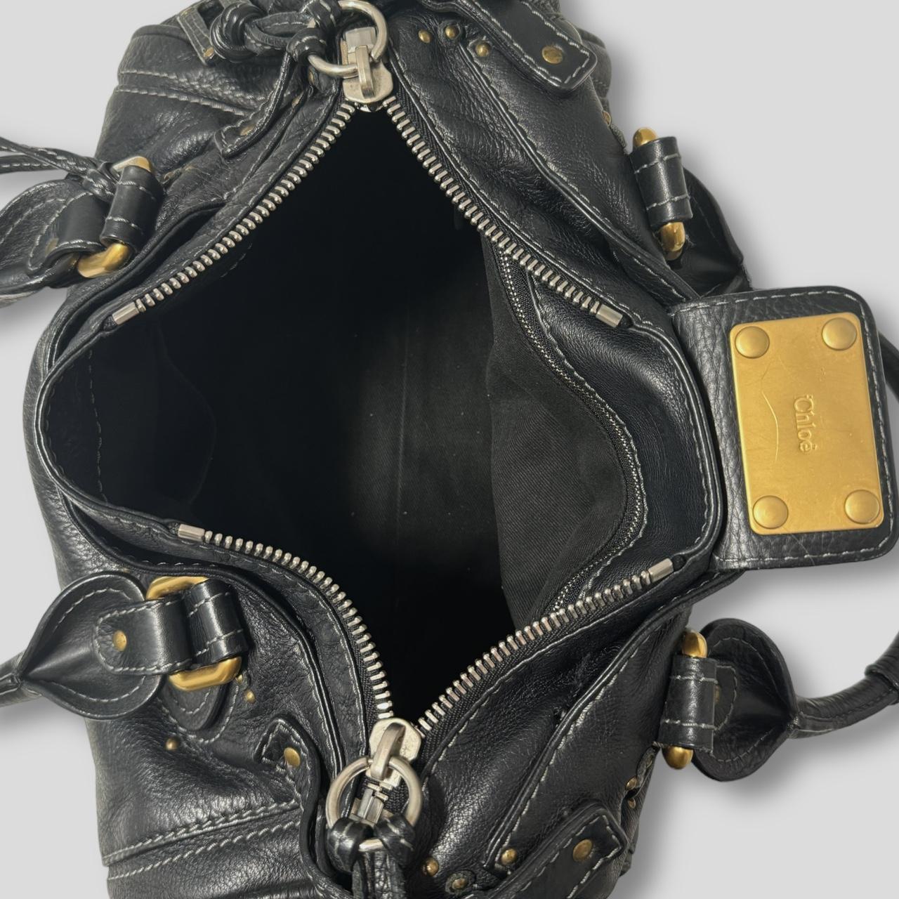 PreOwned CHLOÉ Paddington Bag  Black Leather With Gold Lock Hardware
