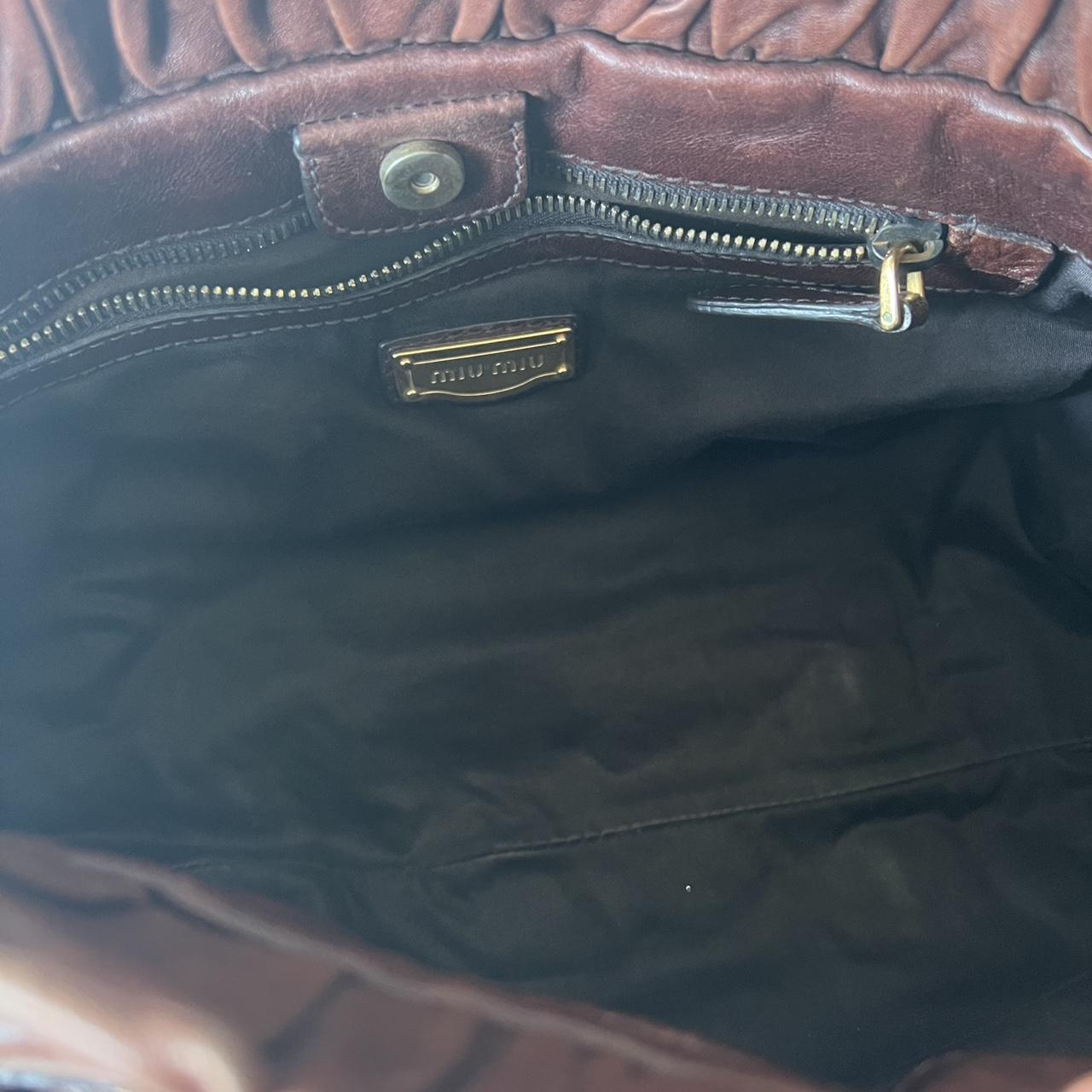 Authentic Miu Miu Vitello Bag – Dark Brown with Gold Hardware