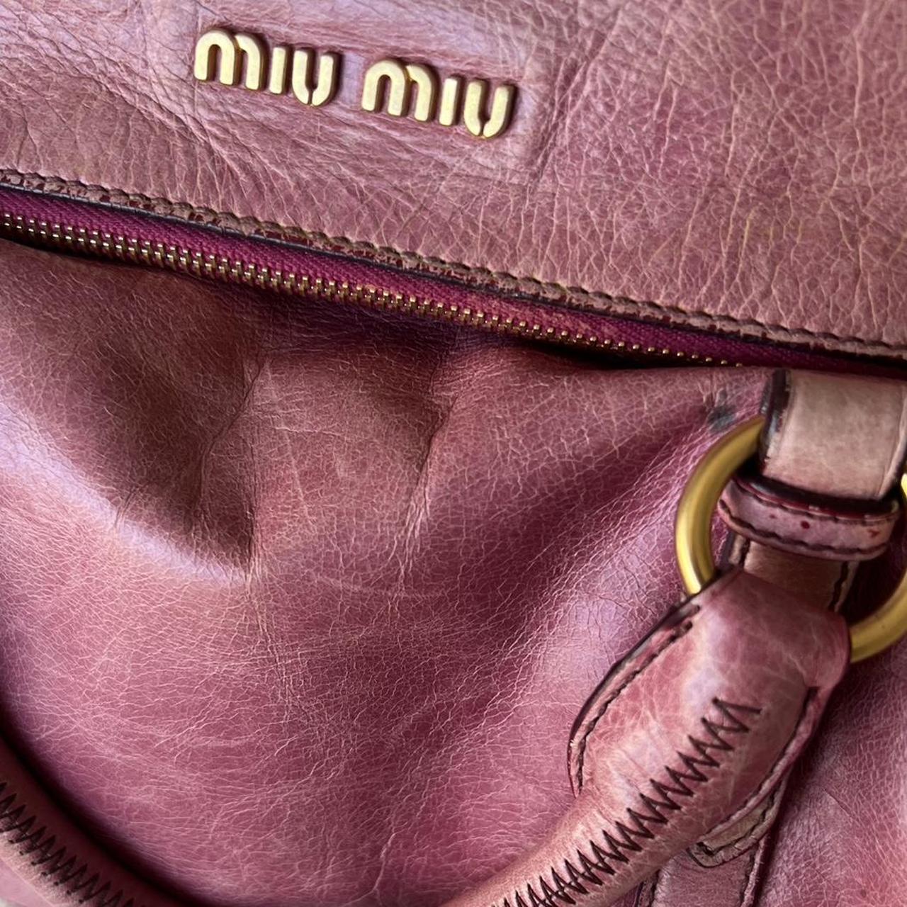 Authentic Pink Miu Miu Vitello Lux Bow Bag – Gold Hardware & Removable Strap