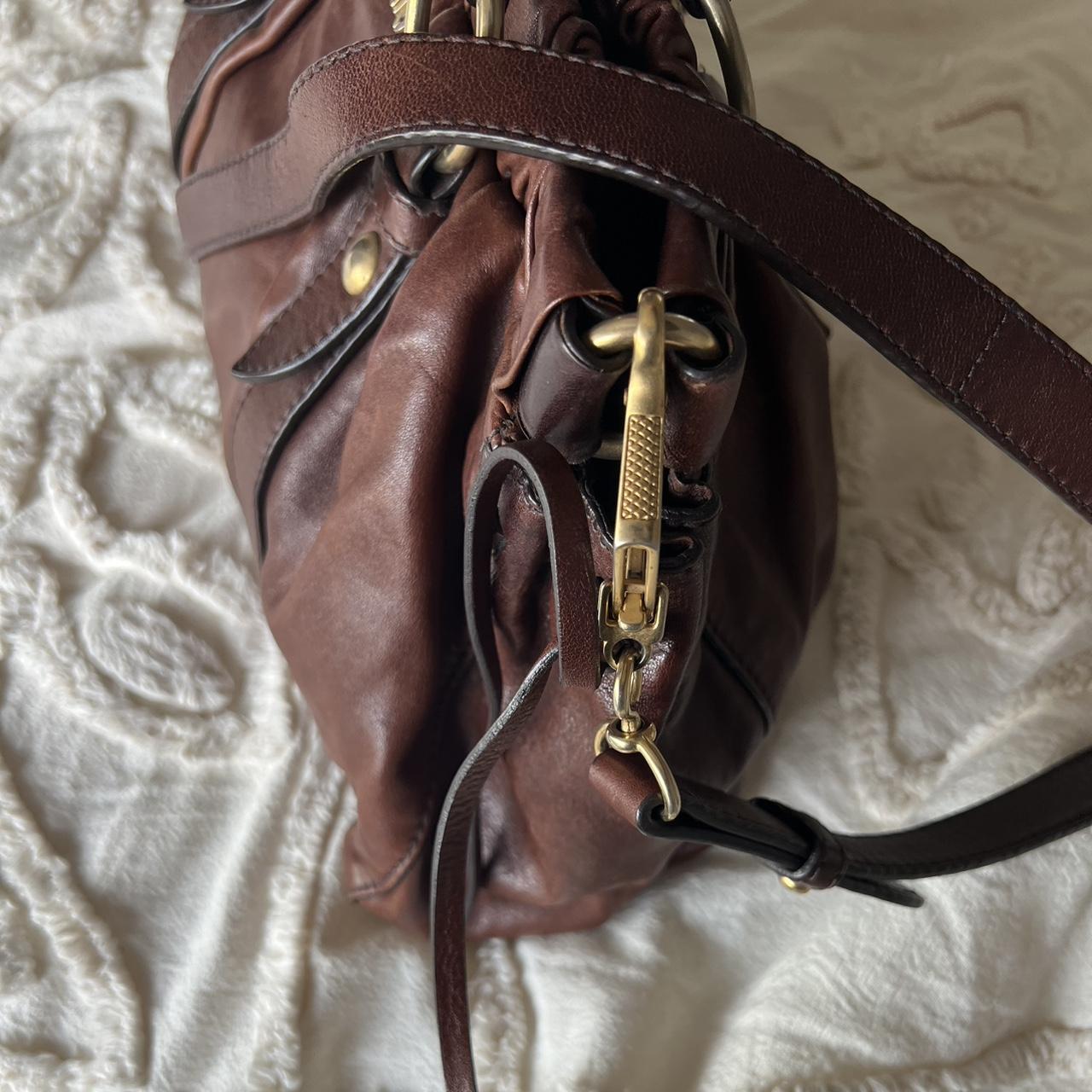 Authentic Miu Miu Vitello Bag – Dark Brown with Gold Hardware