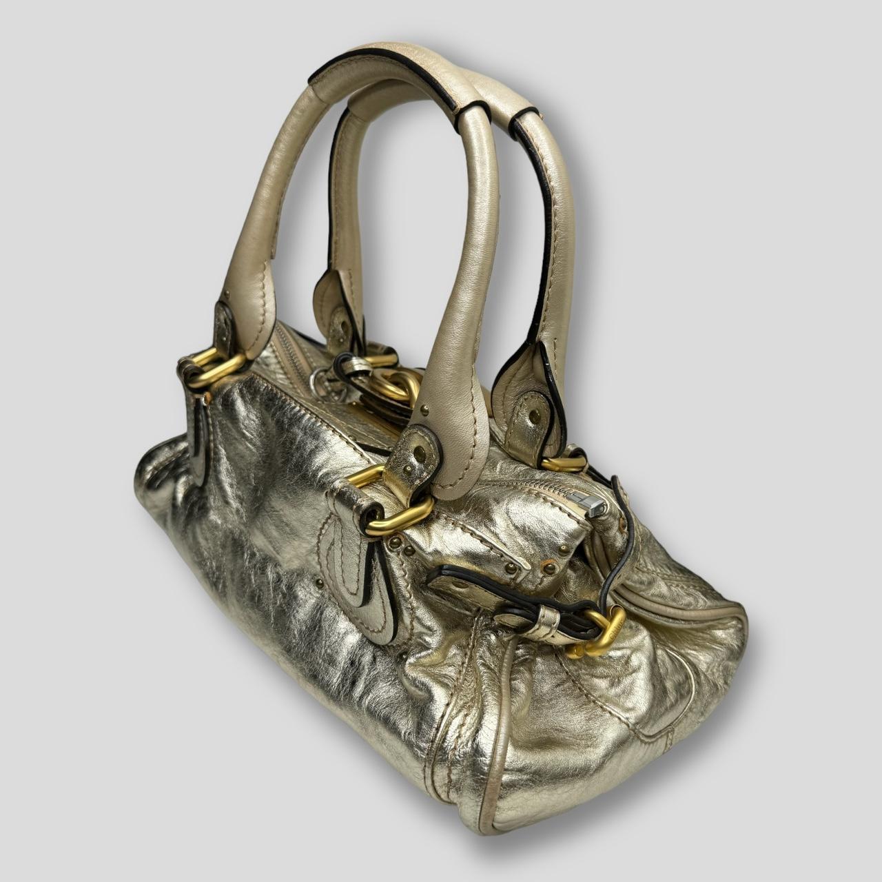 PreOwned CHLOÉ Paddington Bag  Metallic Light Gold Color