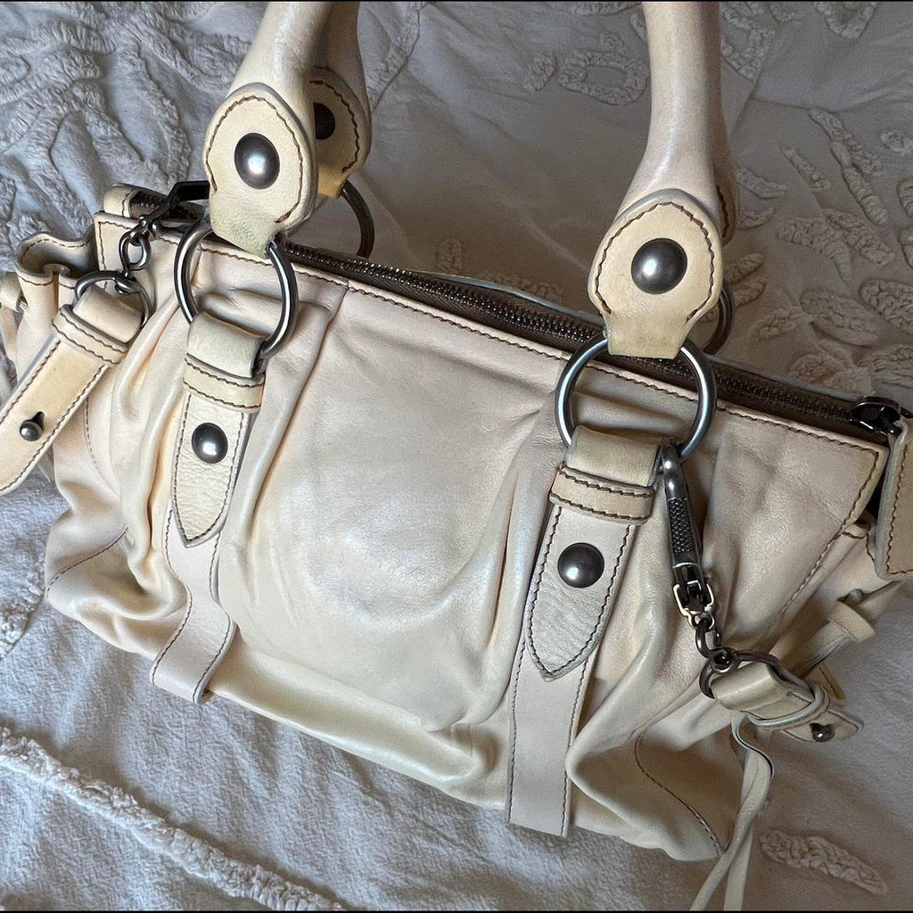 Authentic Cream Miu Miu Vitello Bag – Silver Hardware & Removable Strap