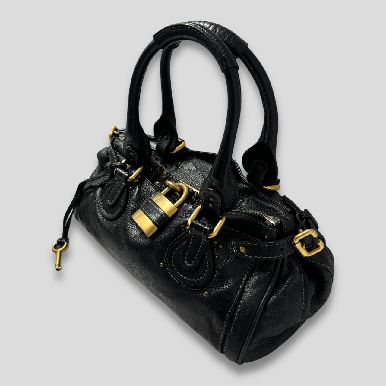 PreOwned CHLOÉ Paddington Bag  Black Leather With Gold Lock Hardware