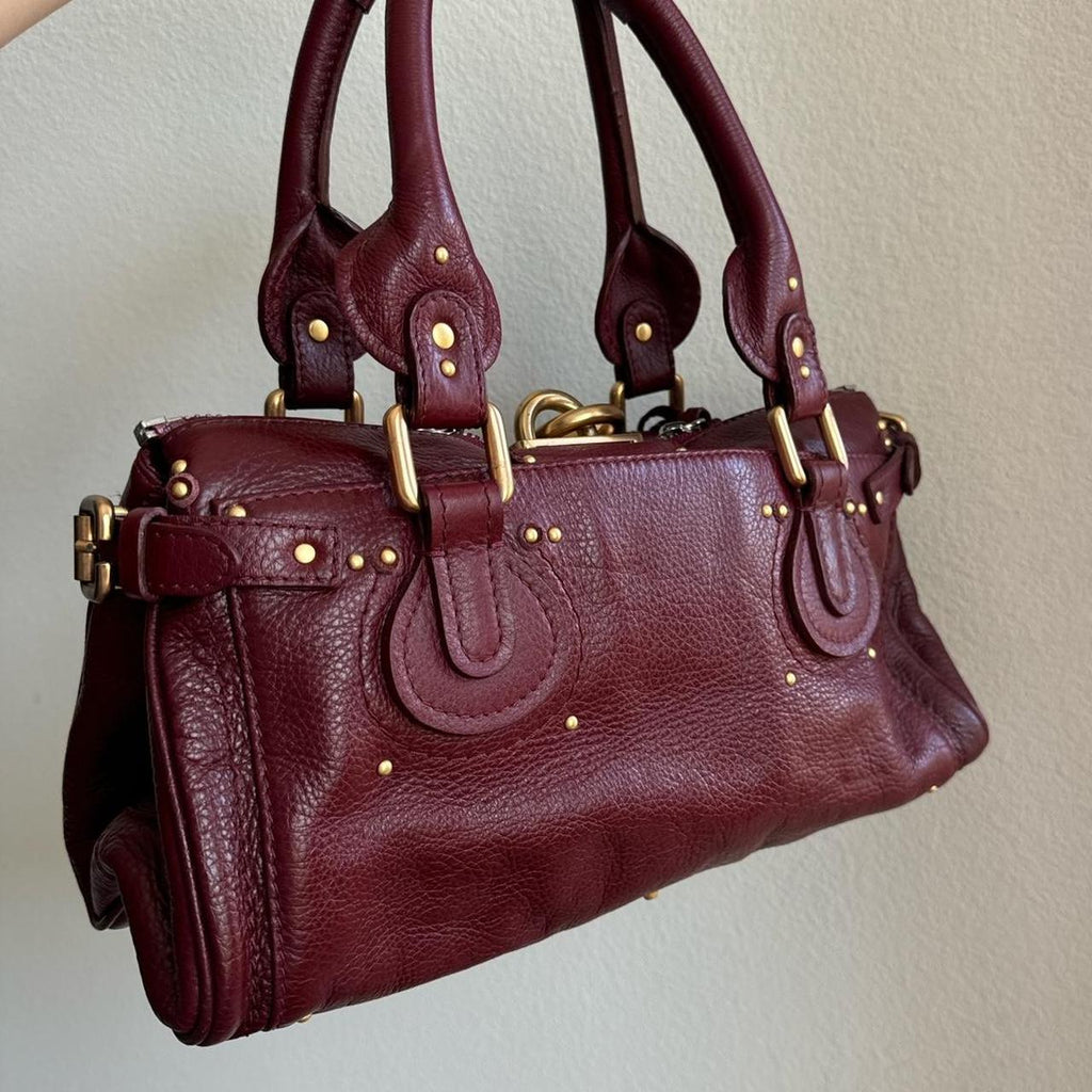 Authentic Burgundy Chloe paddington leather Preowned