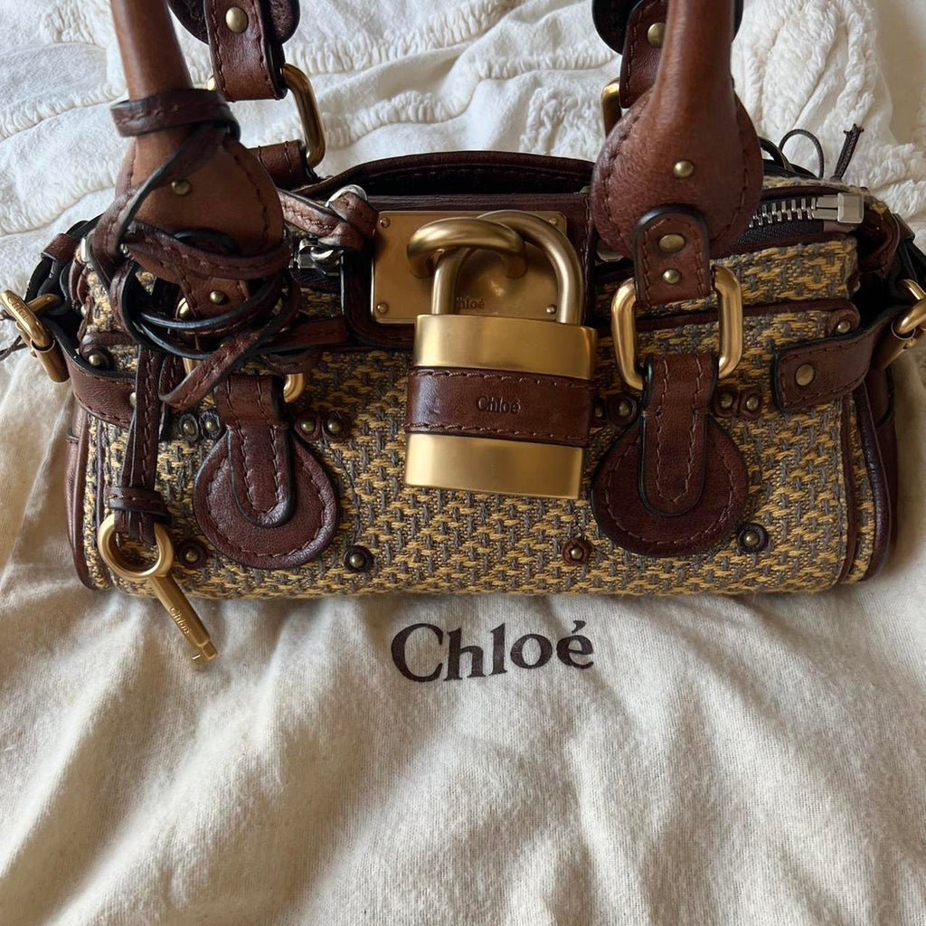 Authentic Rare Brown Tweed Mini Chloé Paddington Bag – Gold Hardware