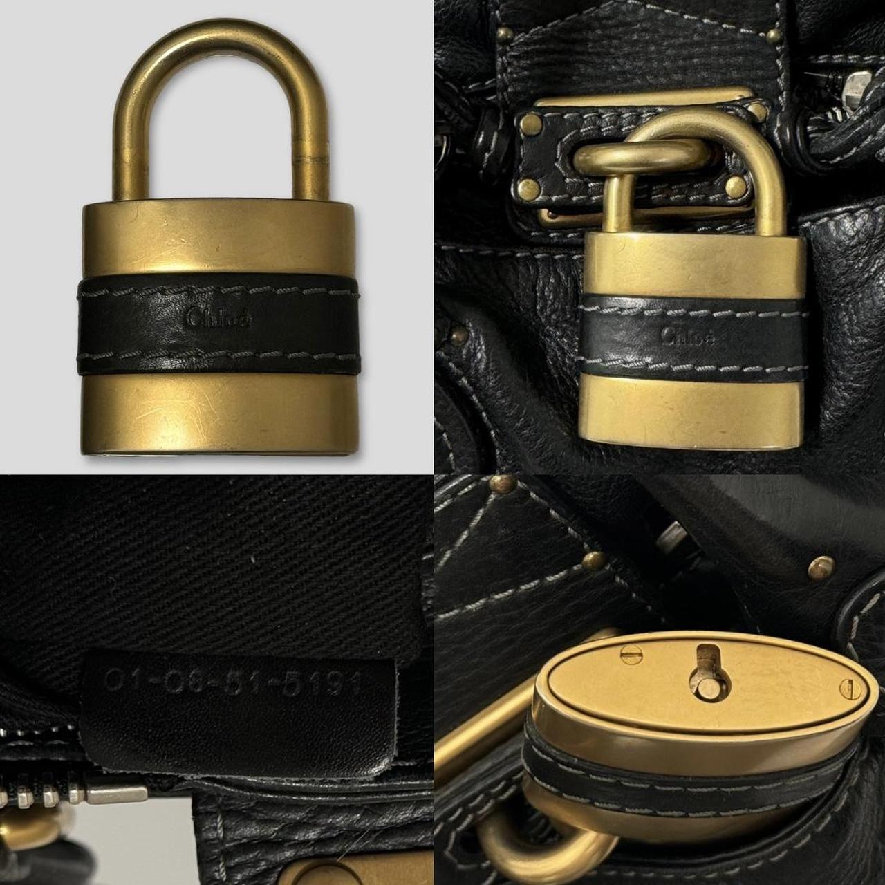 PreOwned CHLOÉ Paddington Bag  Black Leather With Gold Lock Hardware