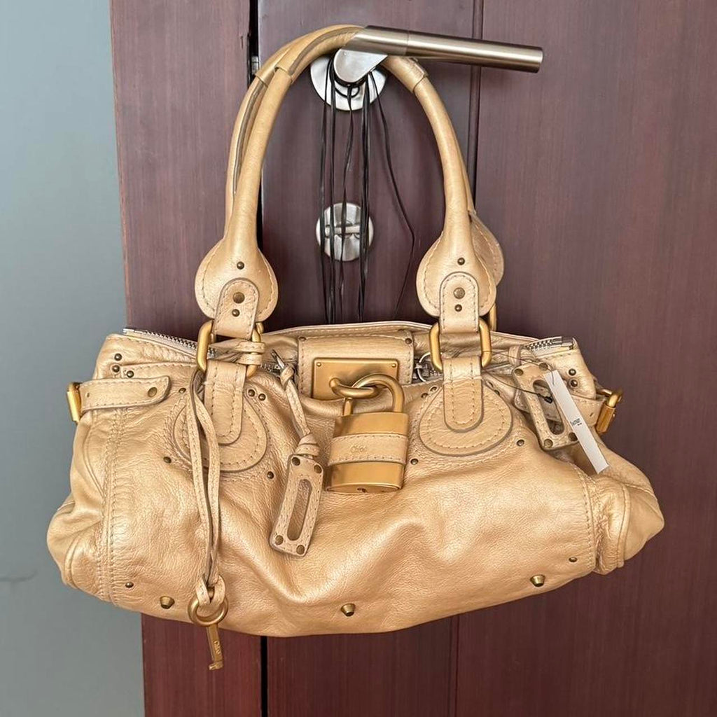 Authentic Chloé Paddington Classic Purse – Light Metallic Gold