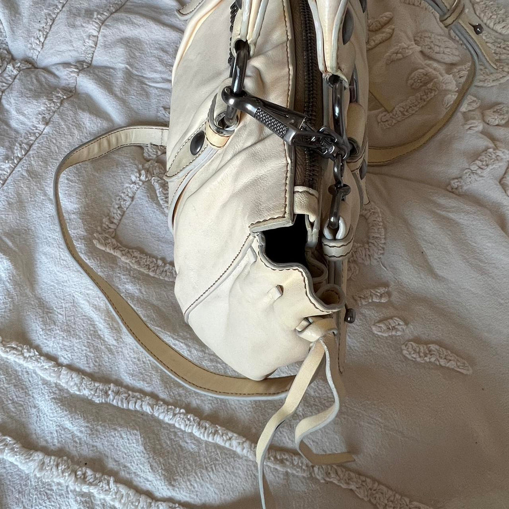 Authentic Cream Miu Miu Vitello Bag – Silver Hardware & Removable Strap