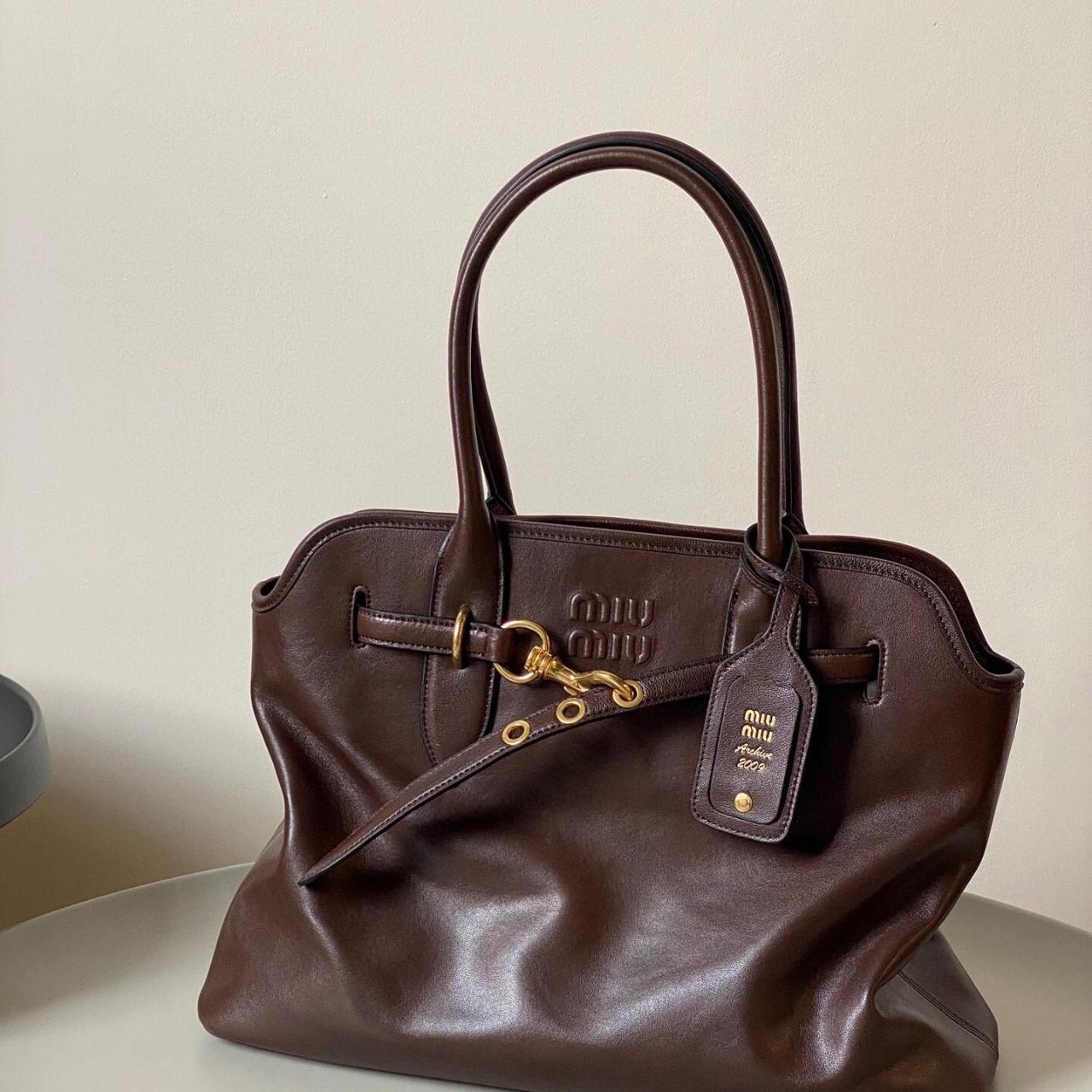 Authentic Miu Miu Heather Wood Tote