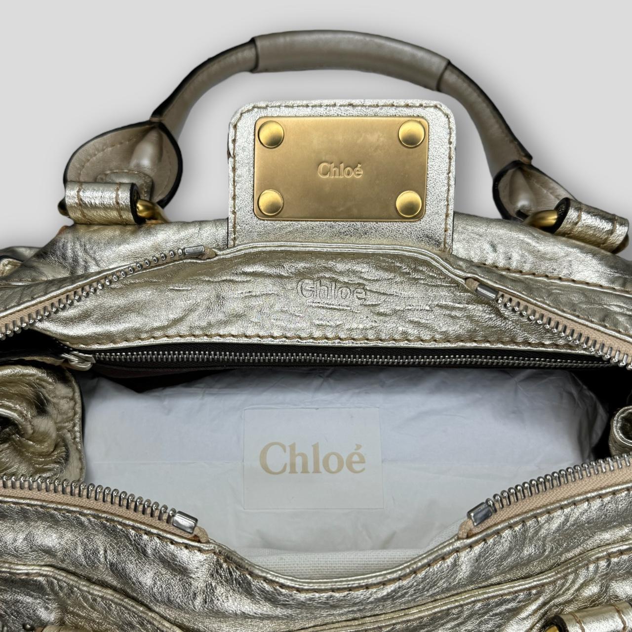 PreOwned CHLOÉ Paddington Bag  Metallic Light Gold Color