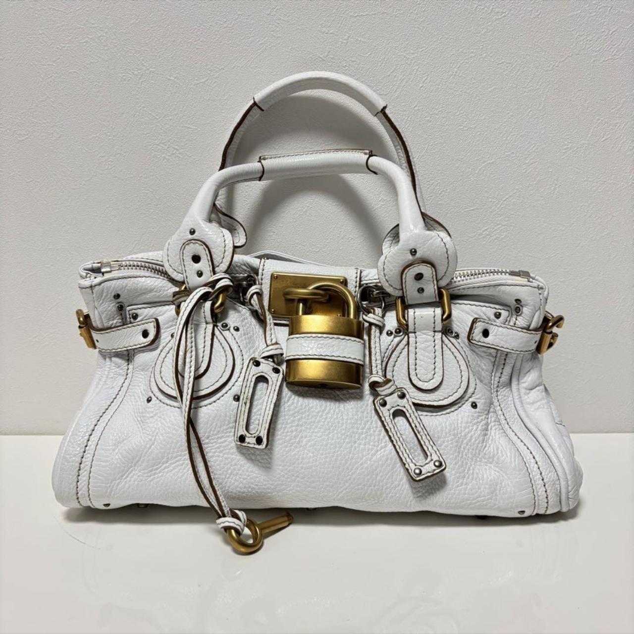 Vintage Authentic White Chloé Paddington Bag