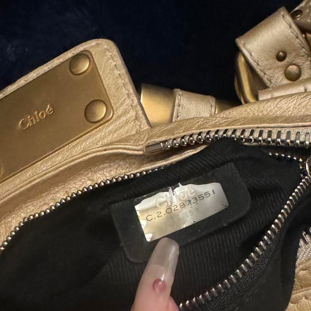 Authentic Chloé Paddington Classic Purse – Light Metallic Gold