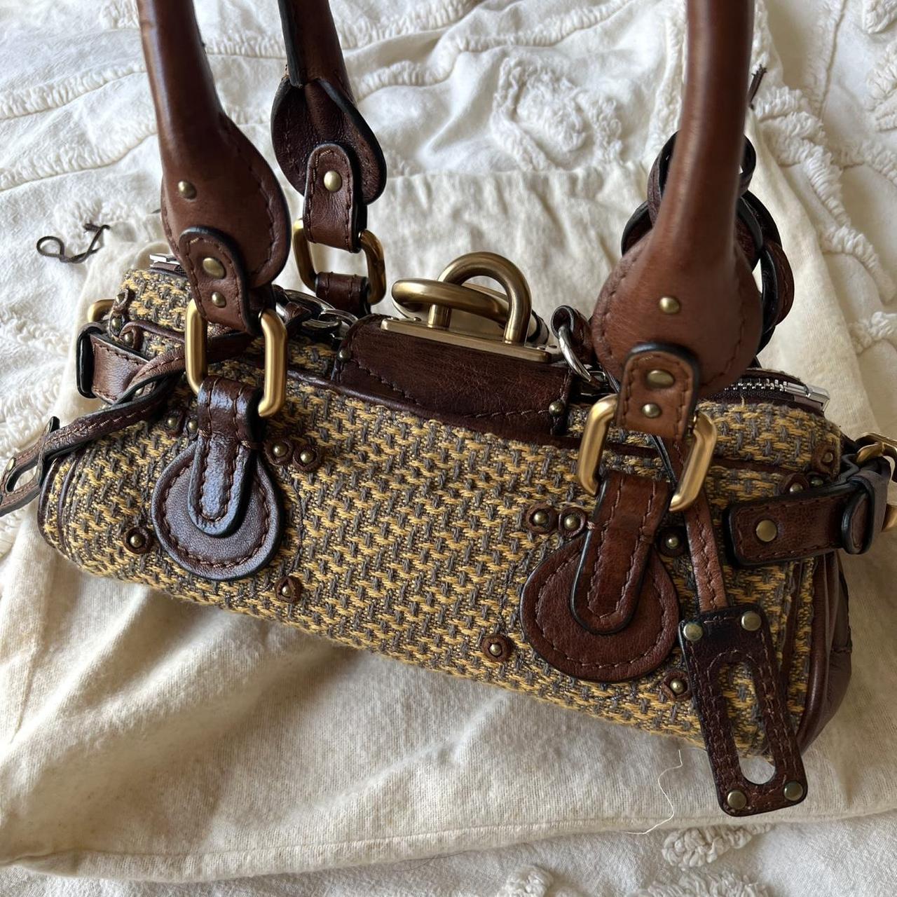 Authentic Rare Brown Tweed Mini Chloé Paddington Bag – Gold Hardware
