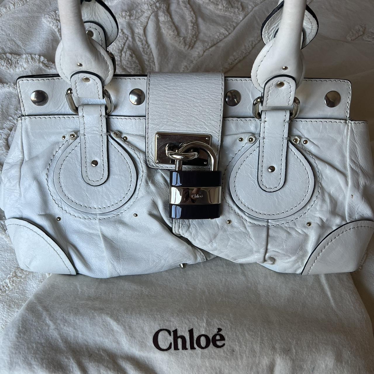 Rare Authentic White Chloé Paddington Bag – Silver Hardware
