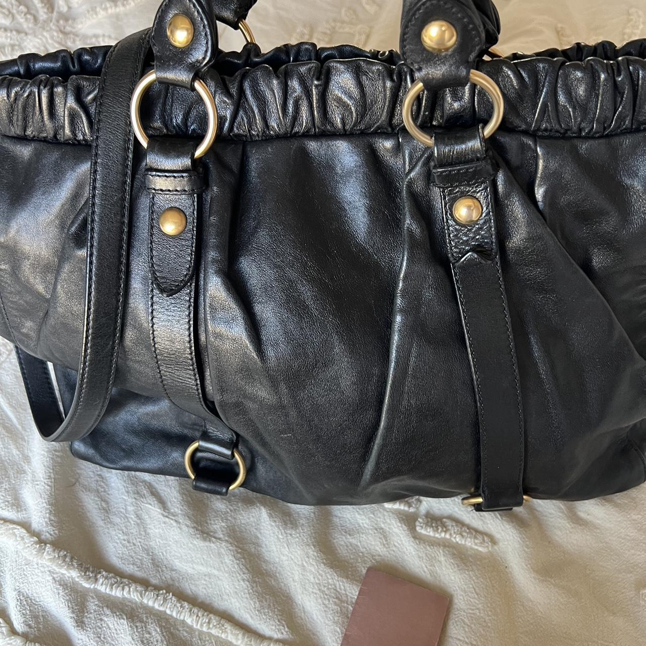 Stunning Authentic Miu Miu Vitello Bag – Gold Hardware & Removable Strap