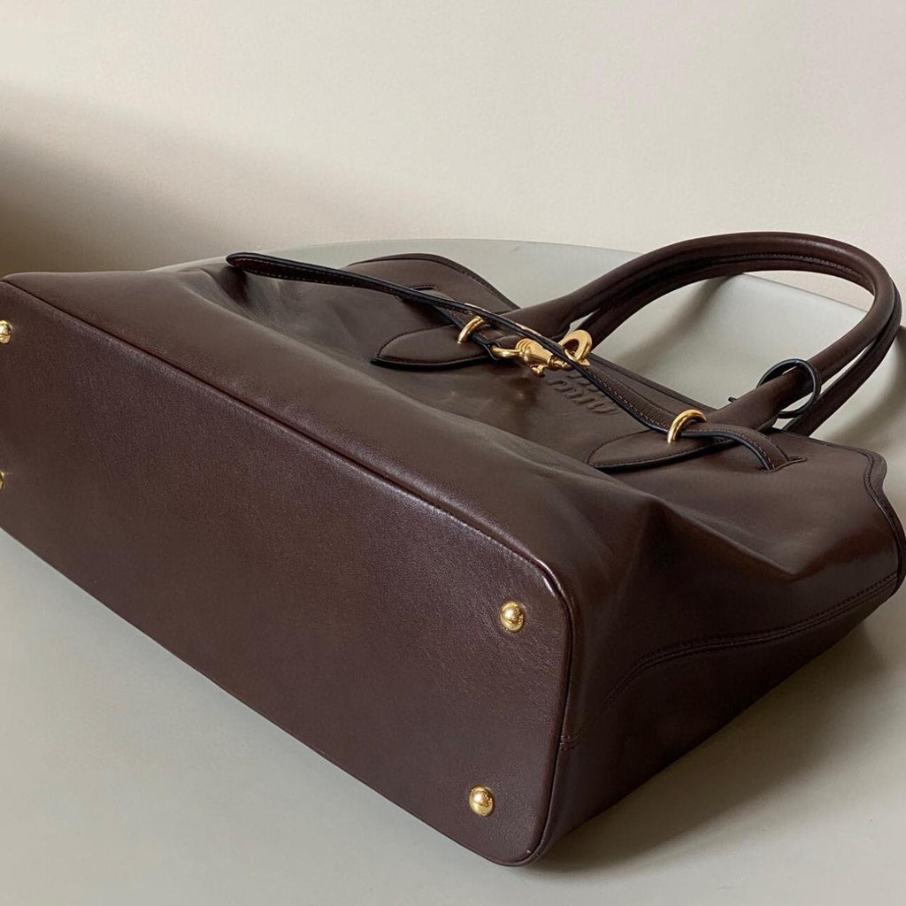 Authentic Miu Miu Heather Wood Tote