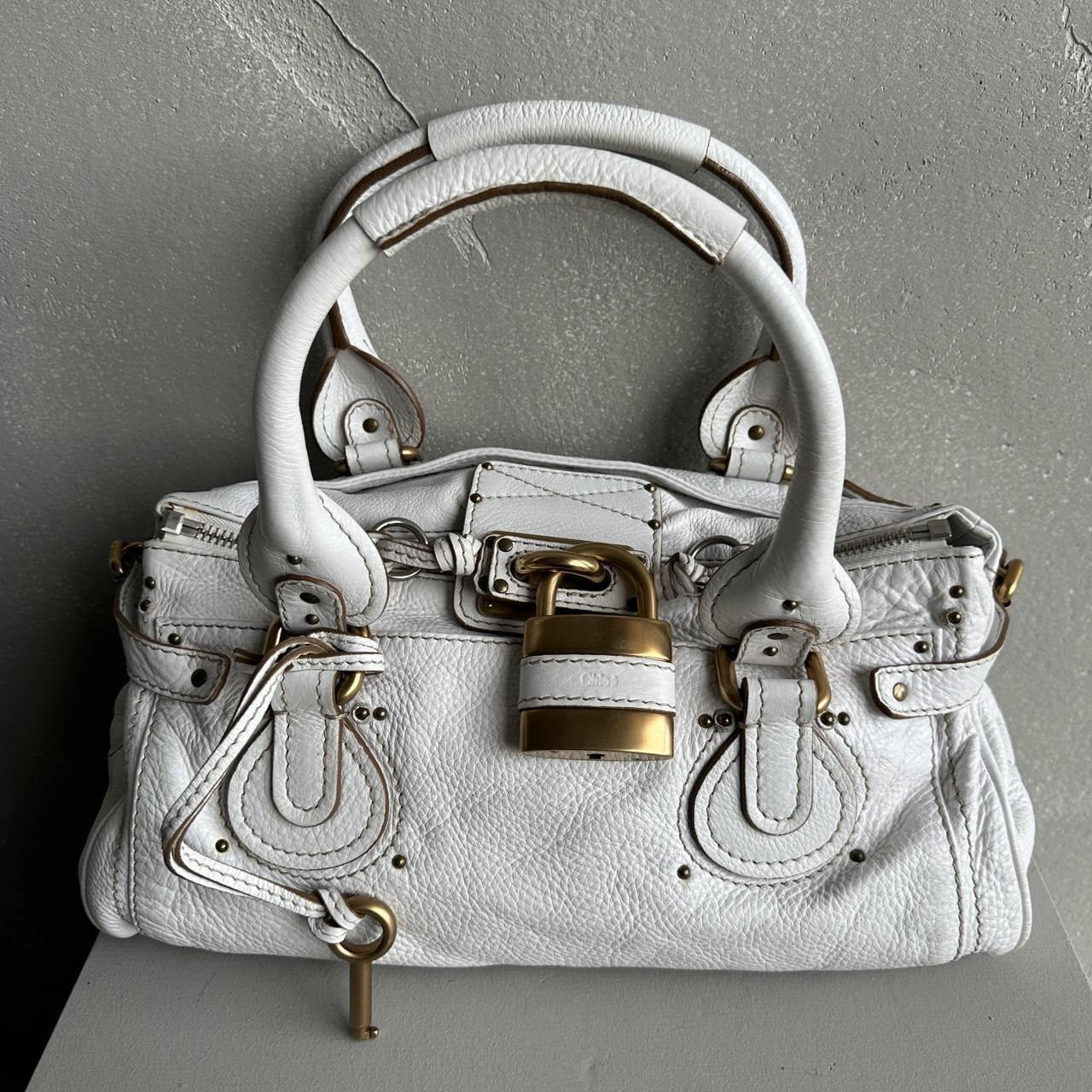 PreOwned Iconic Chloé Paddington Bag in white leather
