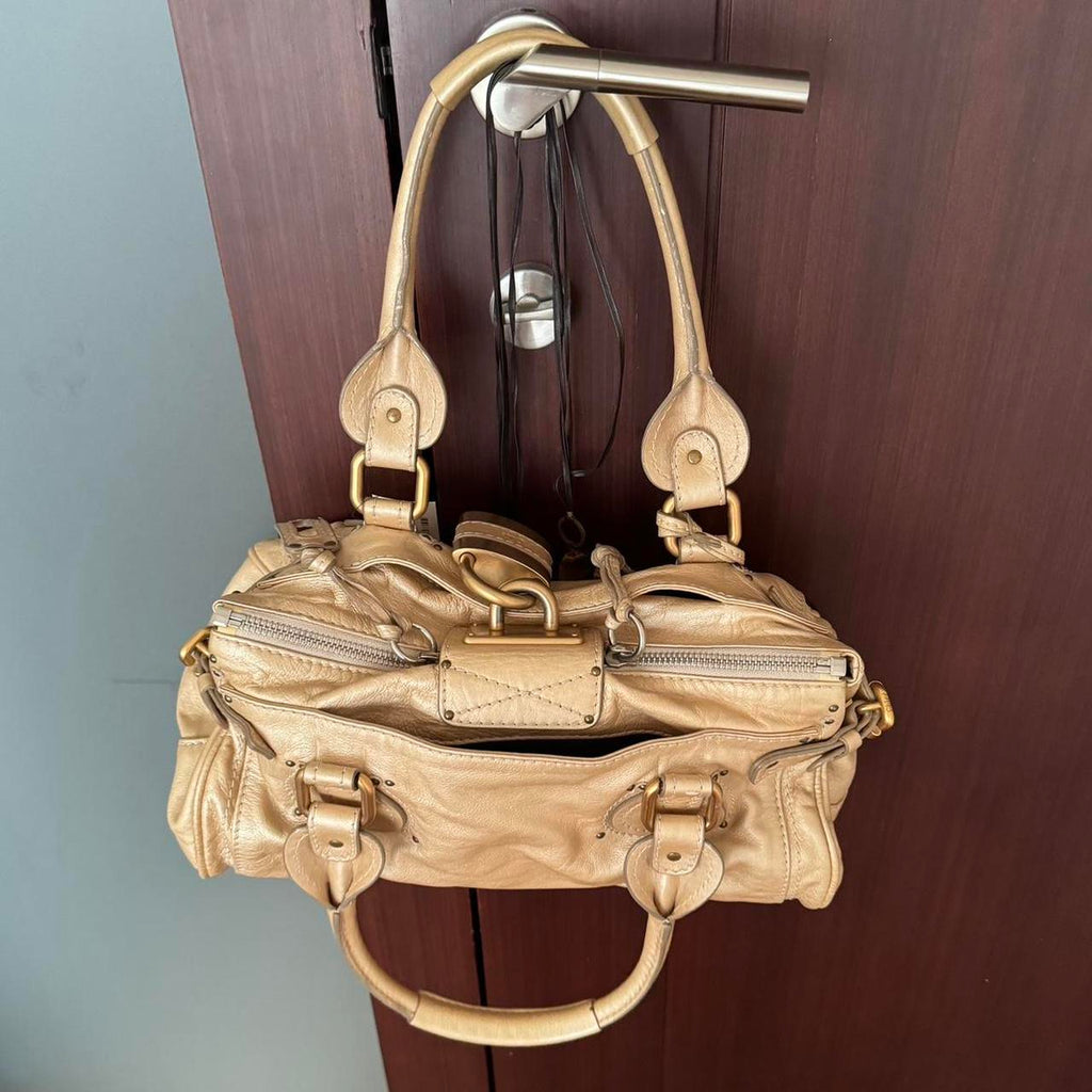 Authentic Chloé Paddington Classic Purse – Light Metallic Gold