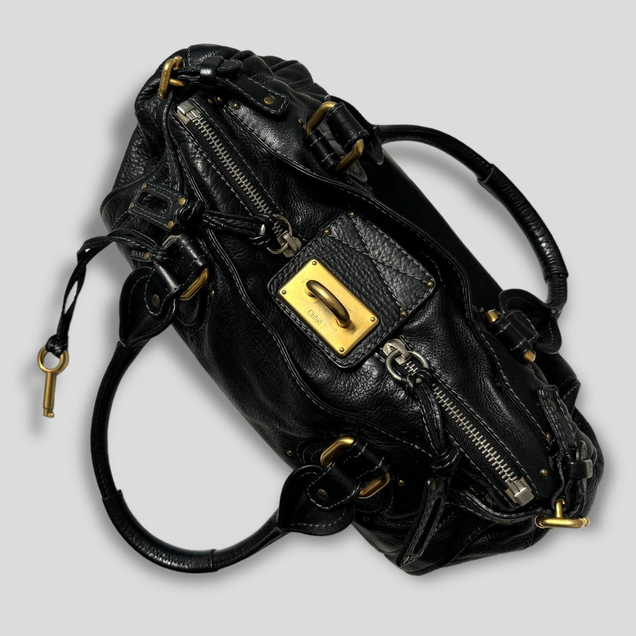PreOwned CHLOÉ Paddington Bag  Black Leather With Gold Lock Hardware