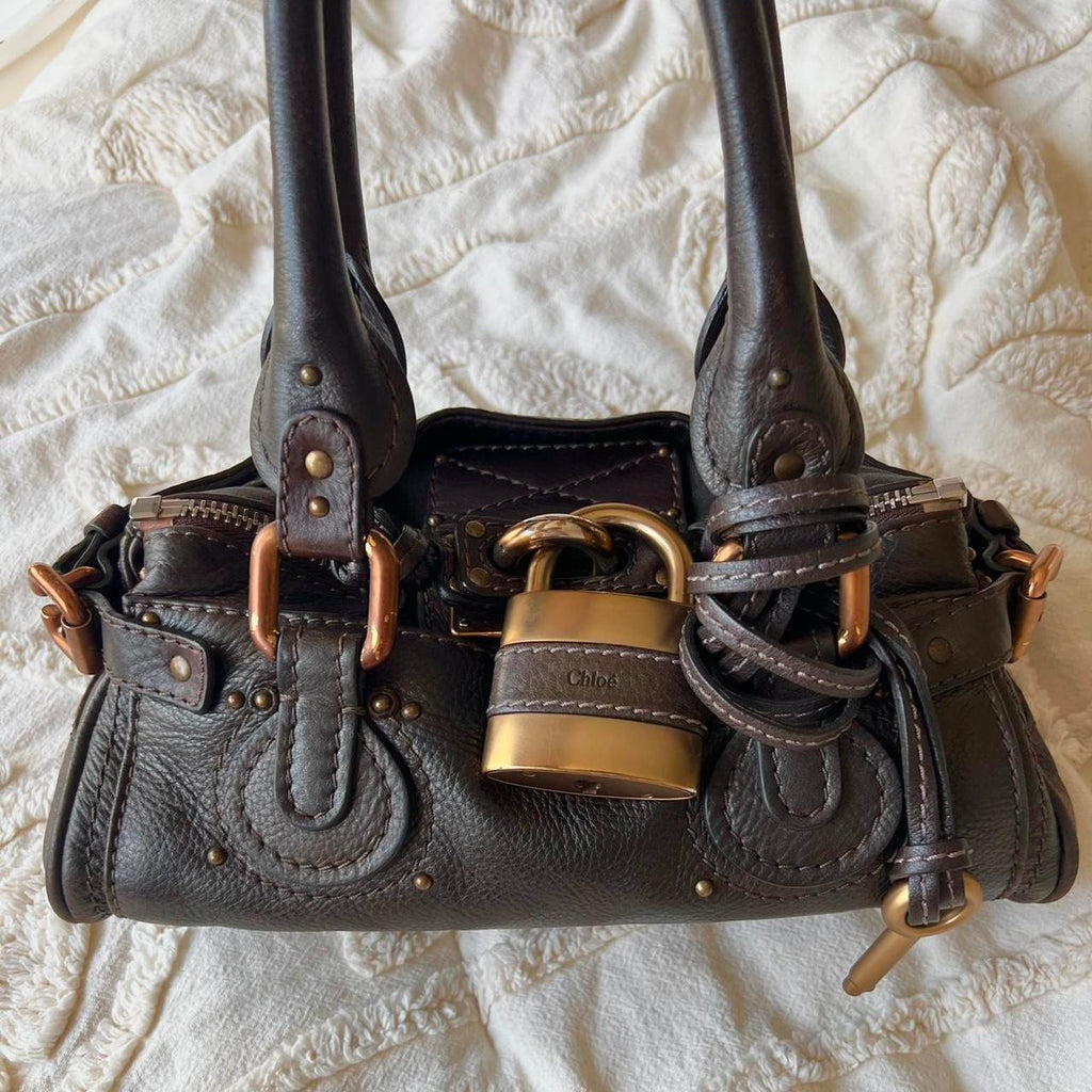 Authentic Mini Chloé Paddington Bag – Dark Brown with Gold/Bronze Hardware