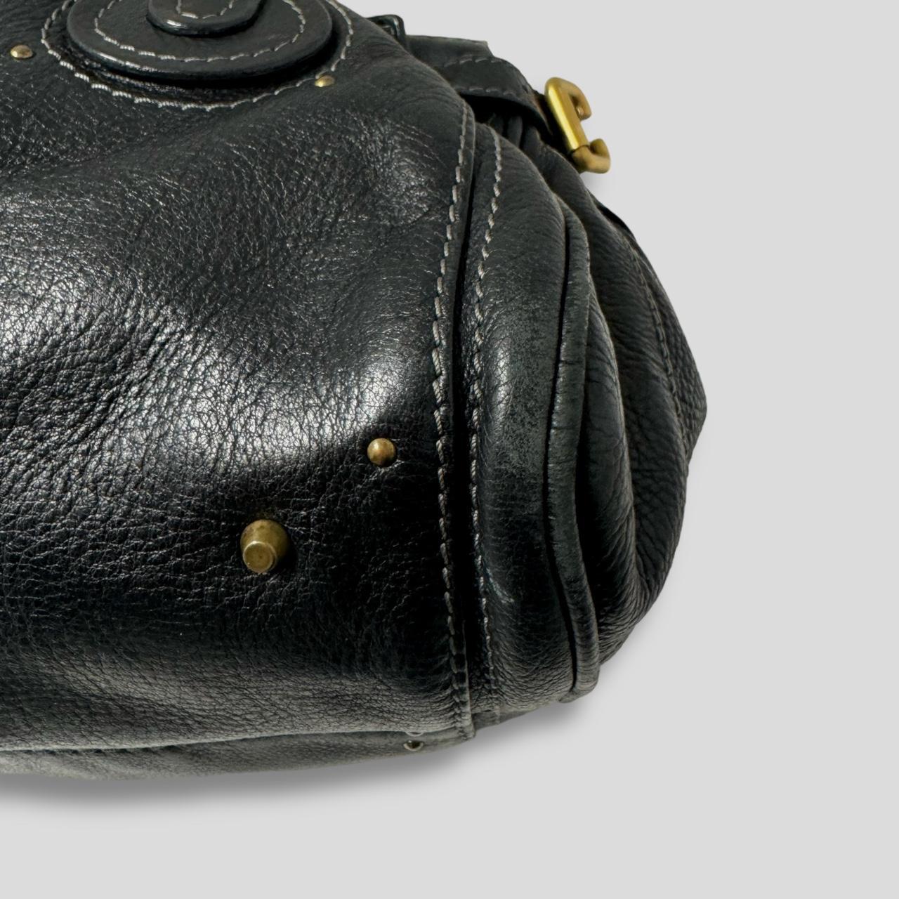 PreOwned CHLOÉ Paddington Bag  Black Leather With Gold Lock Hardware