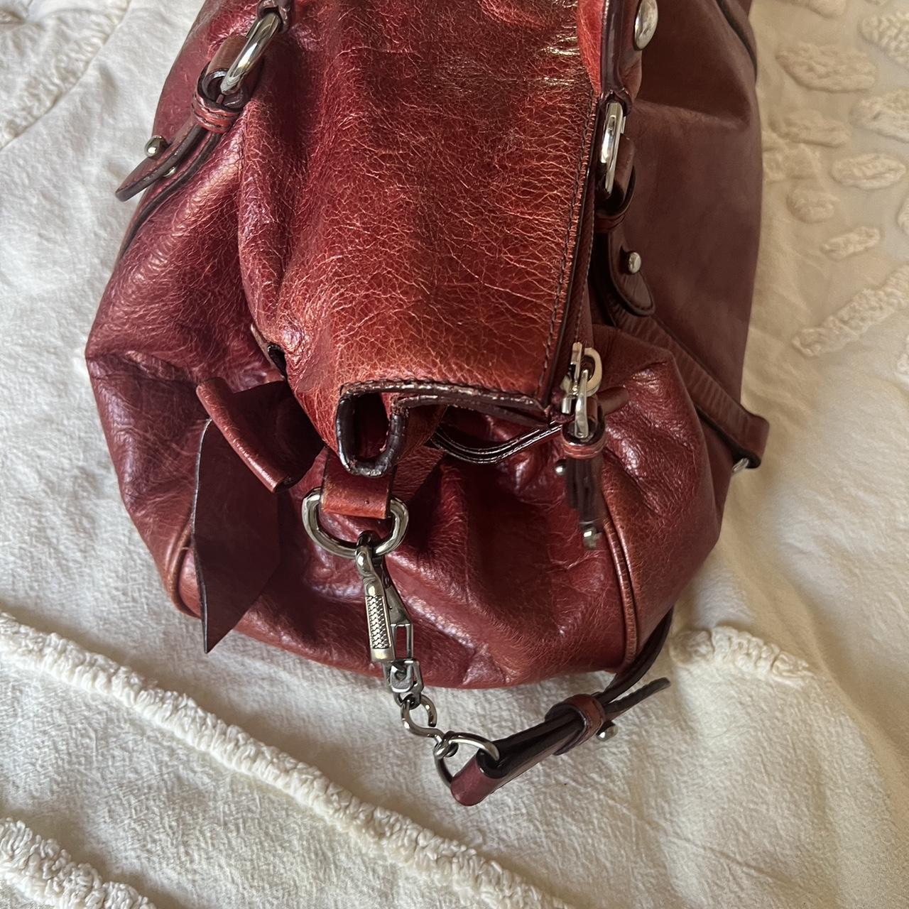 Authentic Burgundy Miu Miu Vitello Lux Bow Bag – Silver Hardware & Removable Strap