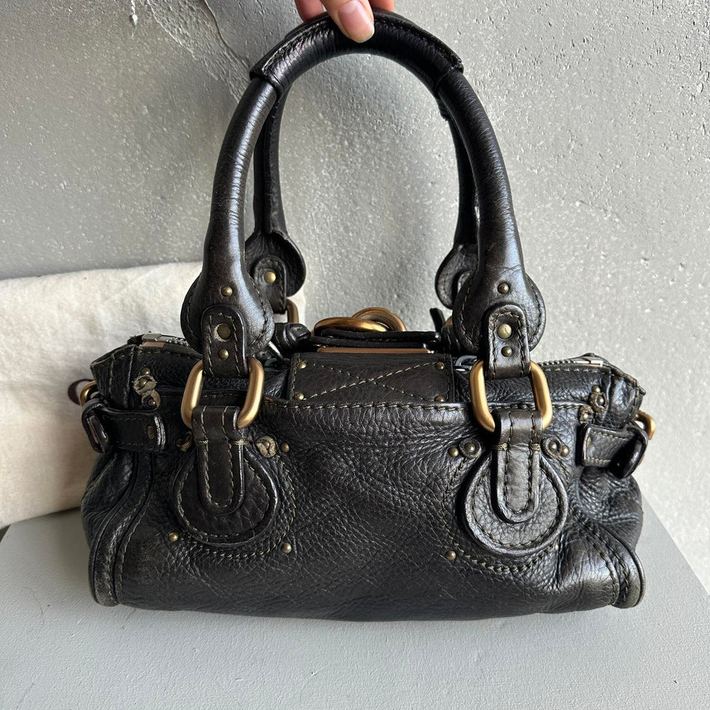 PreOwned Iconic Chloé Paddington Bag khaki / Black leather