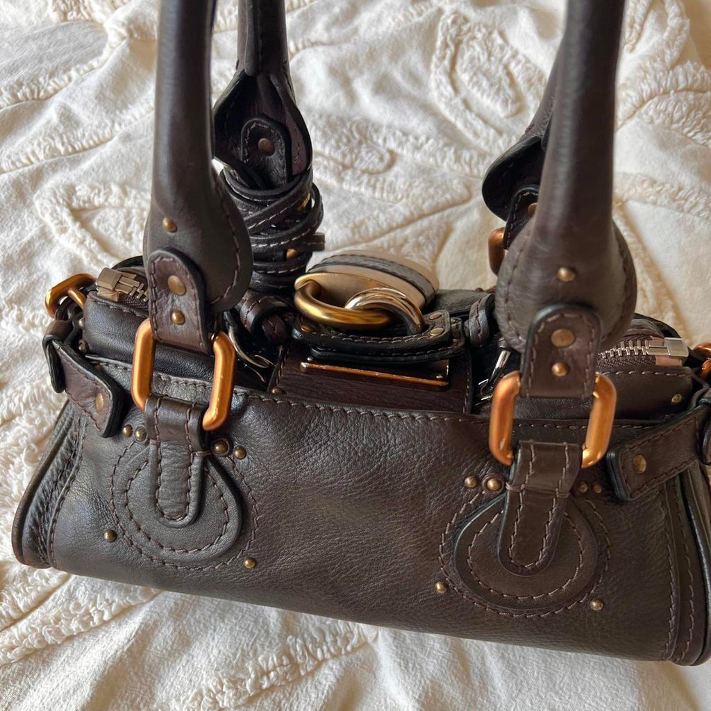 Authentic Mini Chloé Paddington Bag – Dark Brown with Gold/Bronze Hardware