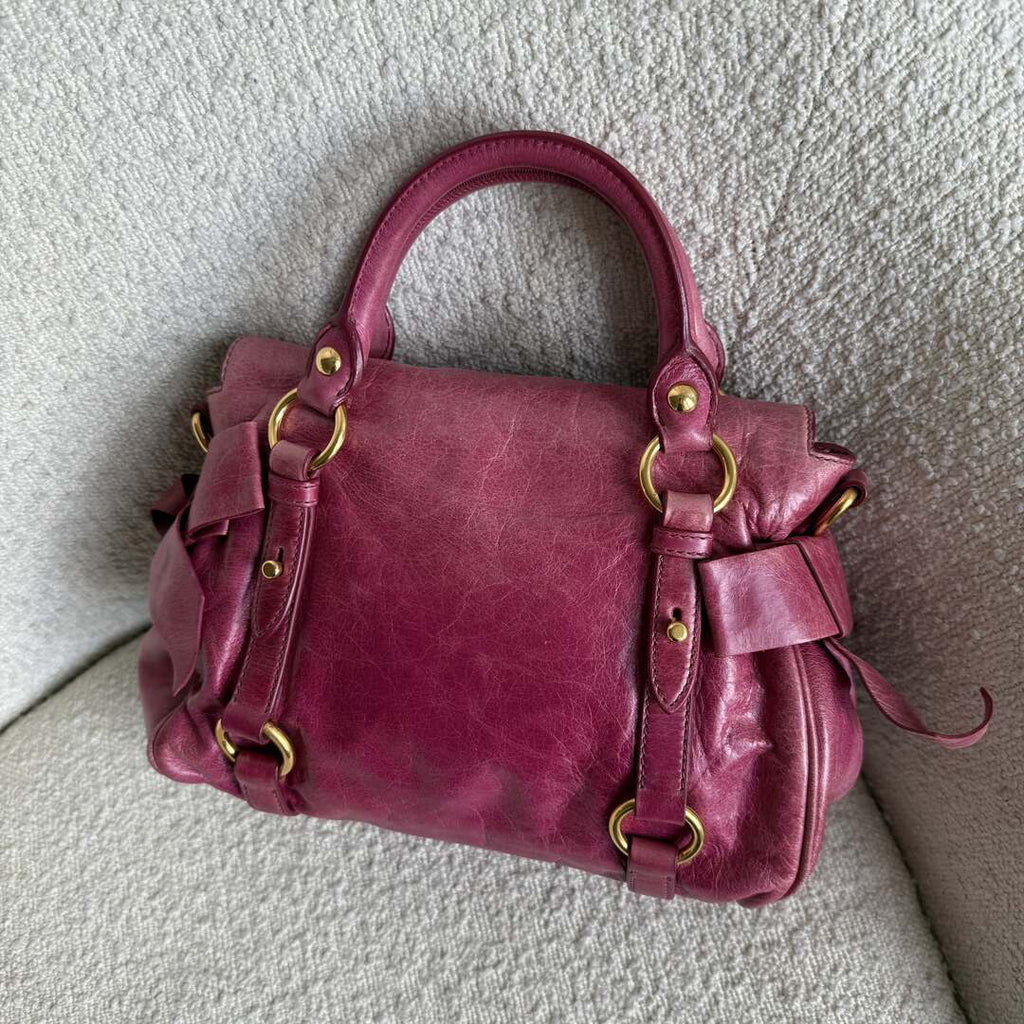 PreOwned Miu Miu Mini Vitello Lux Pink Leather Handbag