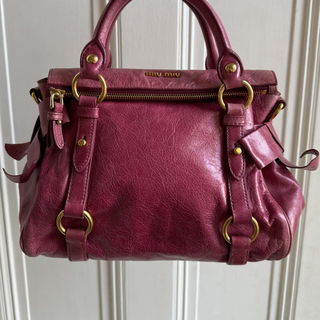 PreOwned Miu Miu Mini Vitello Lux Pink Leather Handbag