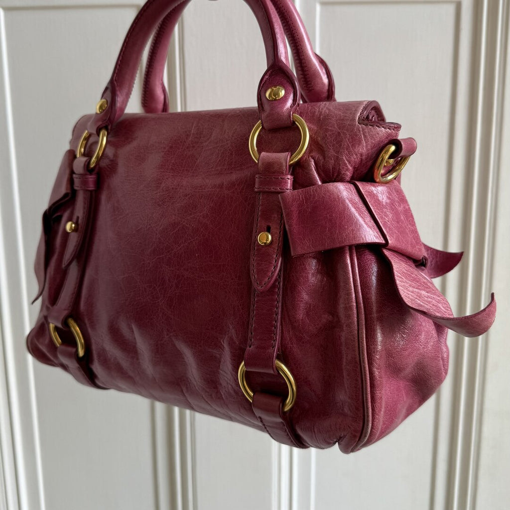 PreOwned Miu Miu Mini Vitello Lux Pink Leather Handbag