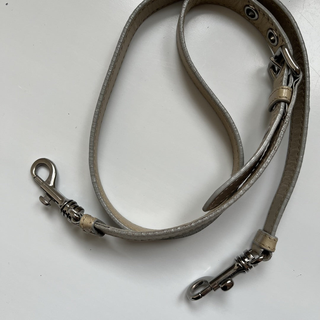 PreOwned Miu Miu Studded Charm Leather Beige Shoulder Bag