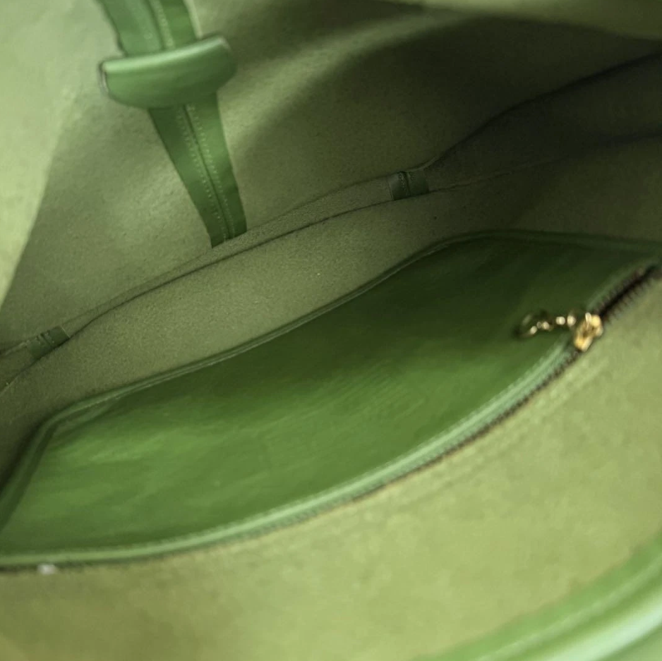 Rare Vintage Coach Ergo Flap Shopper – Leaf Green Glovetanned Leather – Grab & Shoulder Bag