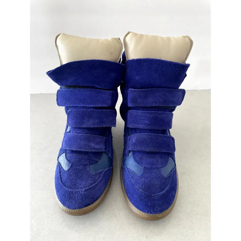 Isabel Marant Tricolor Suede and Leather Bekett Wedge Sneakers - EU sizes 37 to 41 (US 6.5–10.5 / UK 4.5–8.5)