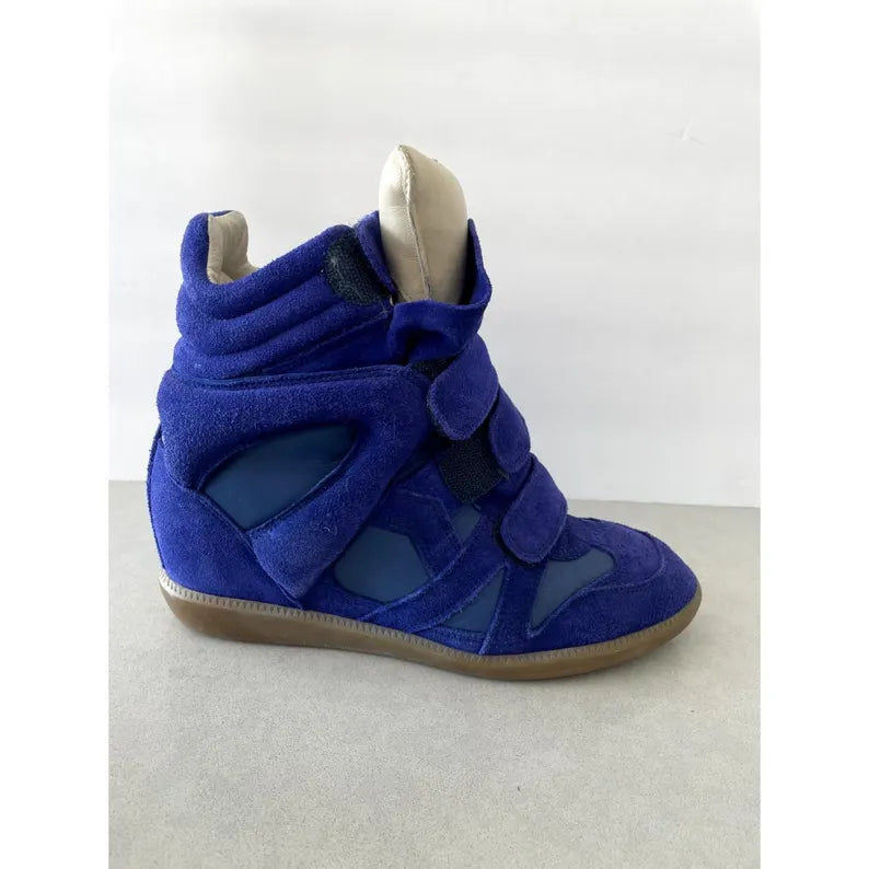 Isabel Marant Tricolor Suede and Leather Bekett Wedge Sneakers - EU sizes 37 to 41 (US 6.5–10.5 / UK 4.5–8.5)