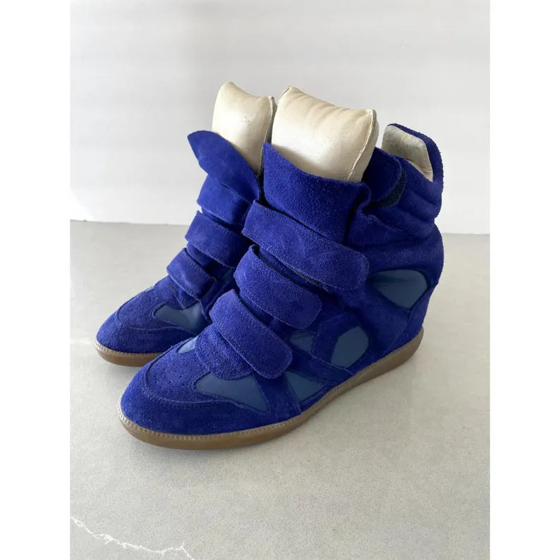Isabel Marant Tricolor Suede and Leather Bekett Wedge Sneakers - EU sizes 37 to 41 (US 6.5–10.5 / UK 4.5–8.5)