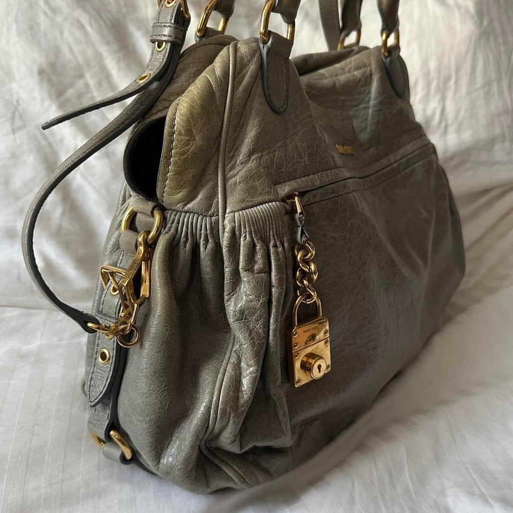 PreOwned MIU MIU NAPPA LEATHER MINI CHARM BAG