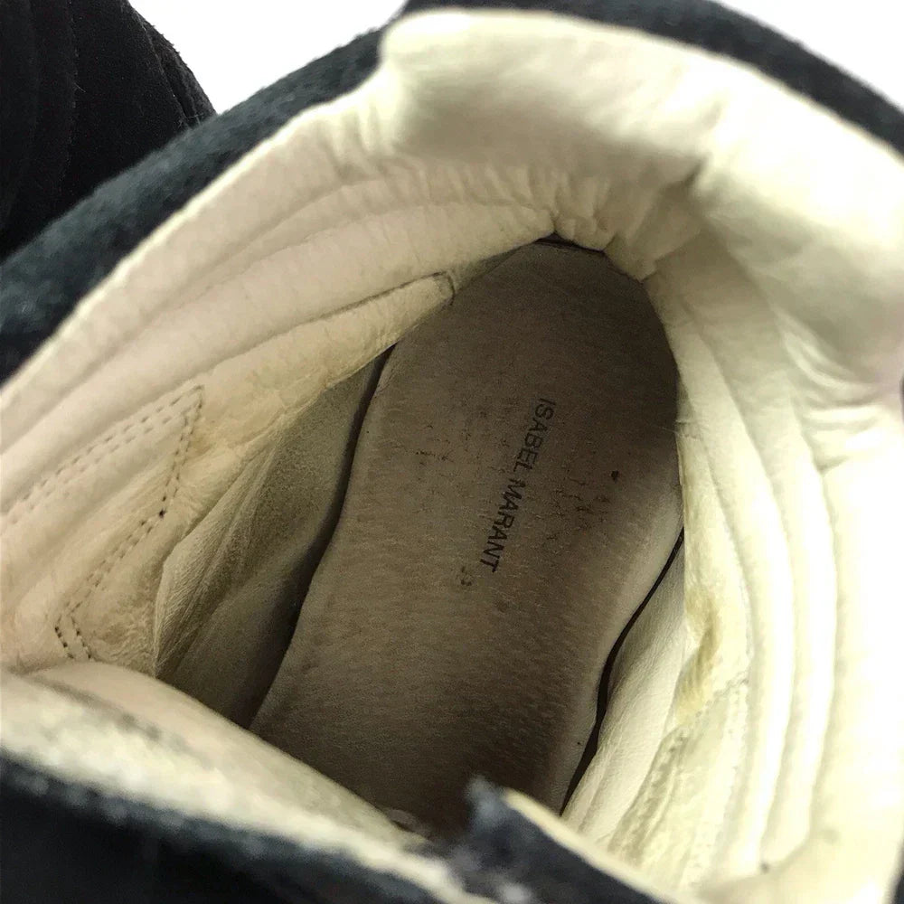 Isabel Marant Bekett Wedge Sneakers Pony Hair Brown Black Suede Leather