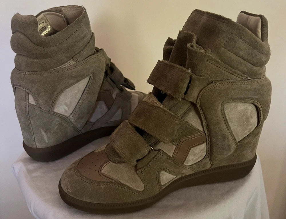Isabel Marant BEKETT  Suede Hidden Wedge Sneakers Shoes