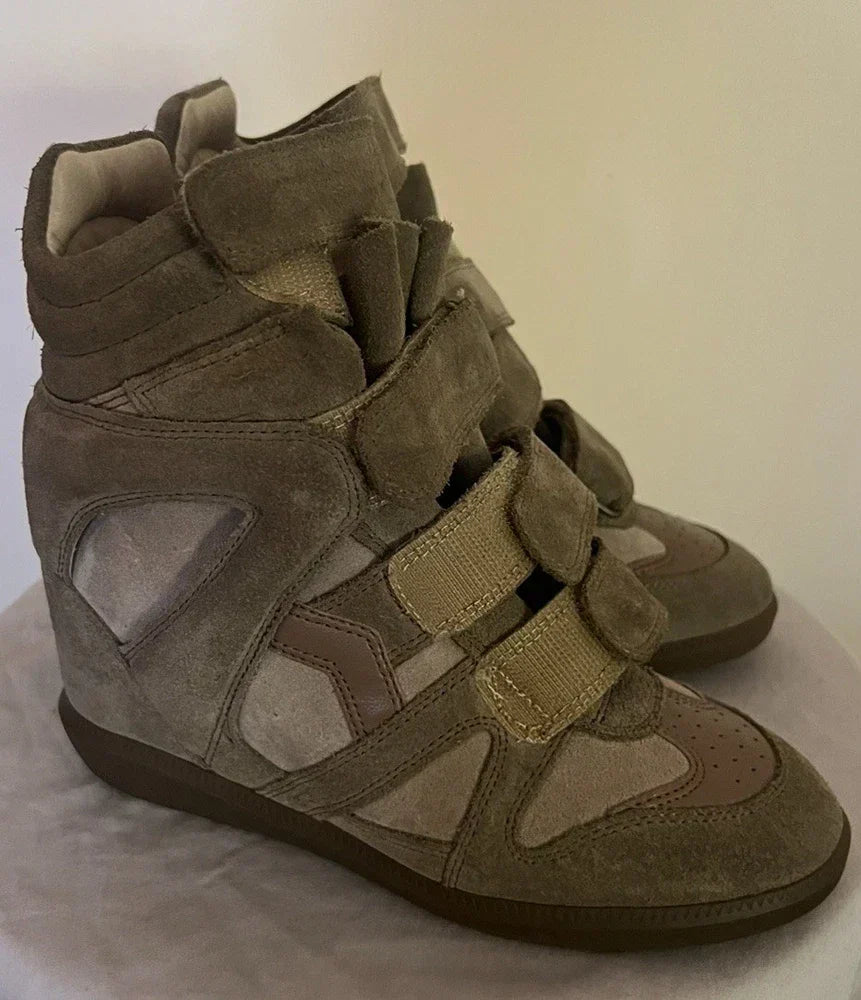 Isabel Marant BEKETT  Suede Hidden Wedge Sneakers Shoes