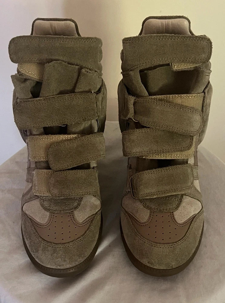 Isabel Marant BEKETT  Suede Hidden Wedge Sneakers Shoes