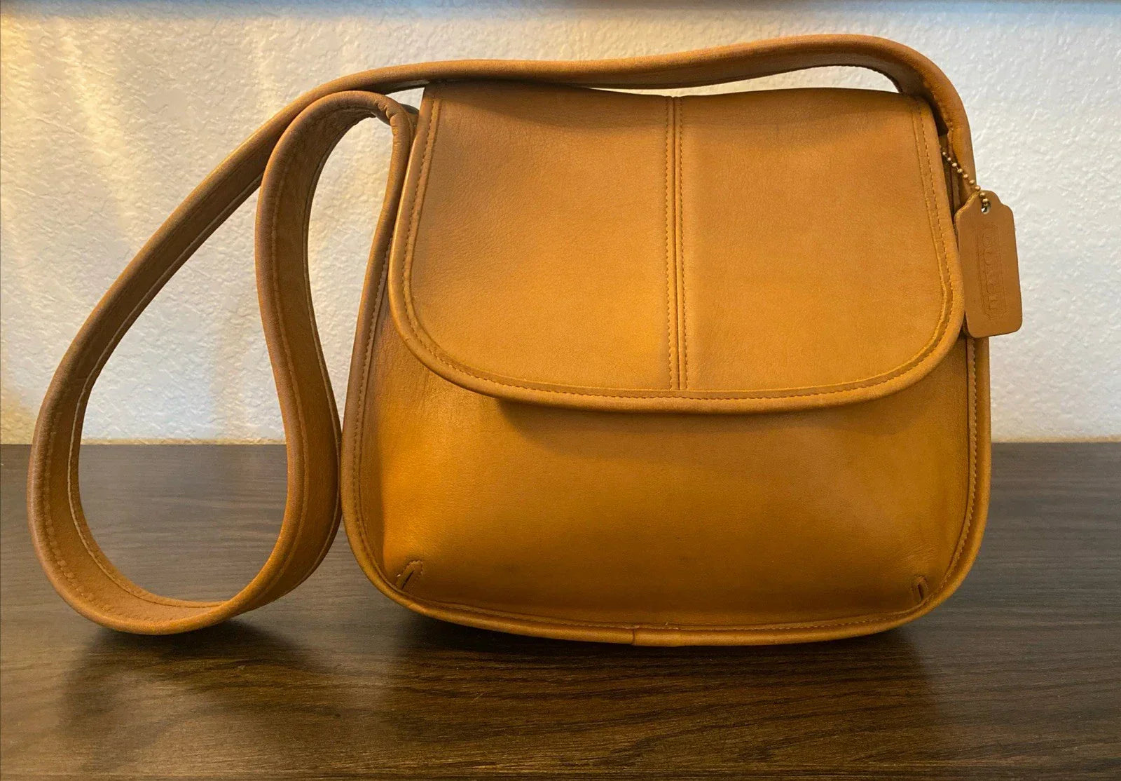 RARE Vintage Coach Ergo Flap 9034 Brown Glove Tanned Leather Excellent Condition